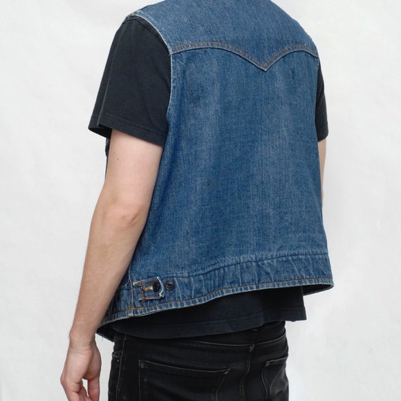 Vintage Lee Denim Rider Vest- Customized - Picture 3 of 4